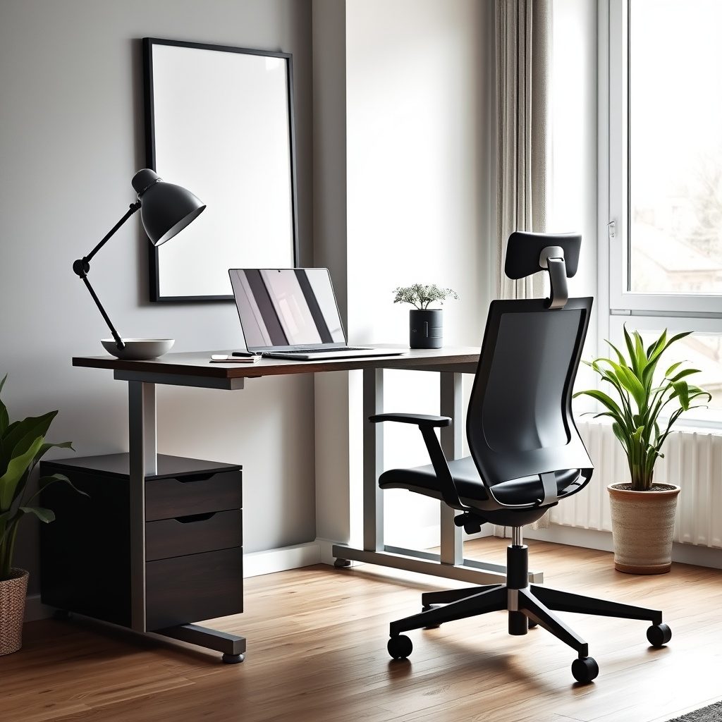 Ergonomic desk setup