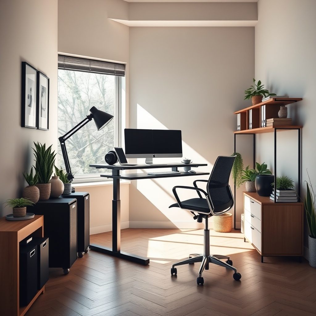 Ergonomic desk setup